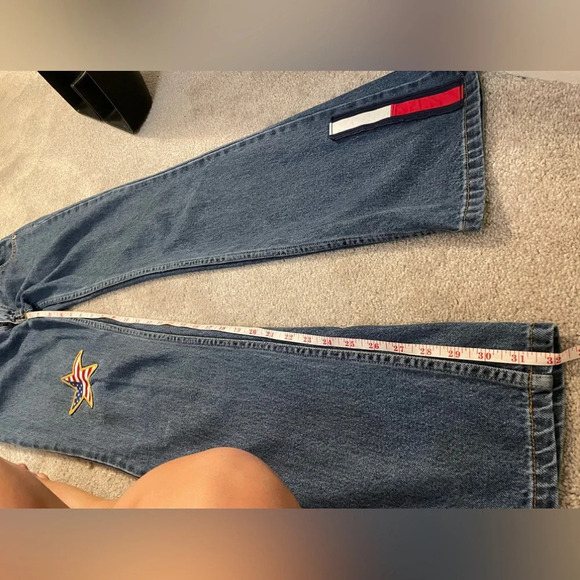 Rare VintageY2K Tommy Jeans||Tommy Hilfiger Patriotic Denim jeans size 5 - Picture 7 of 9